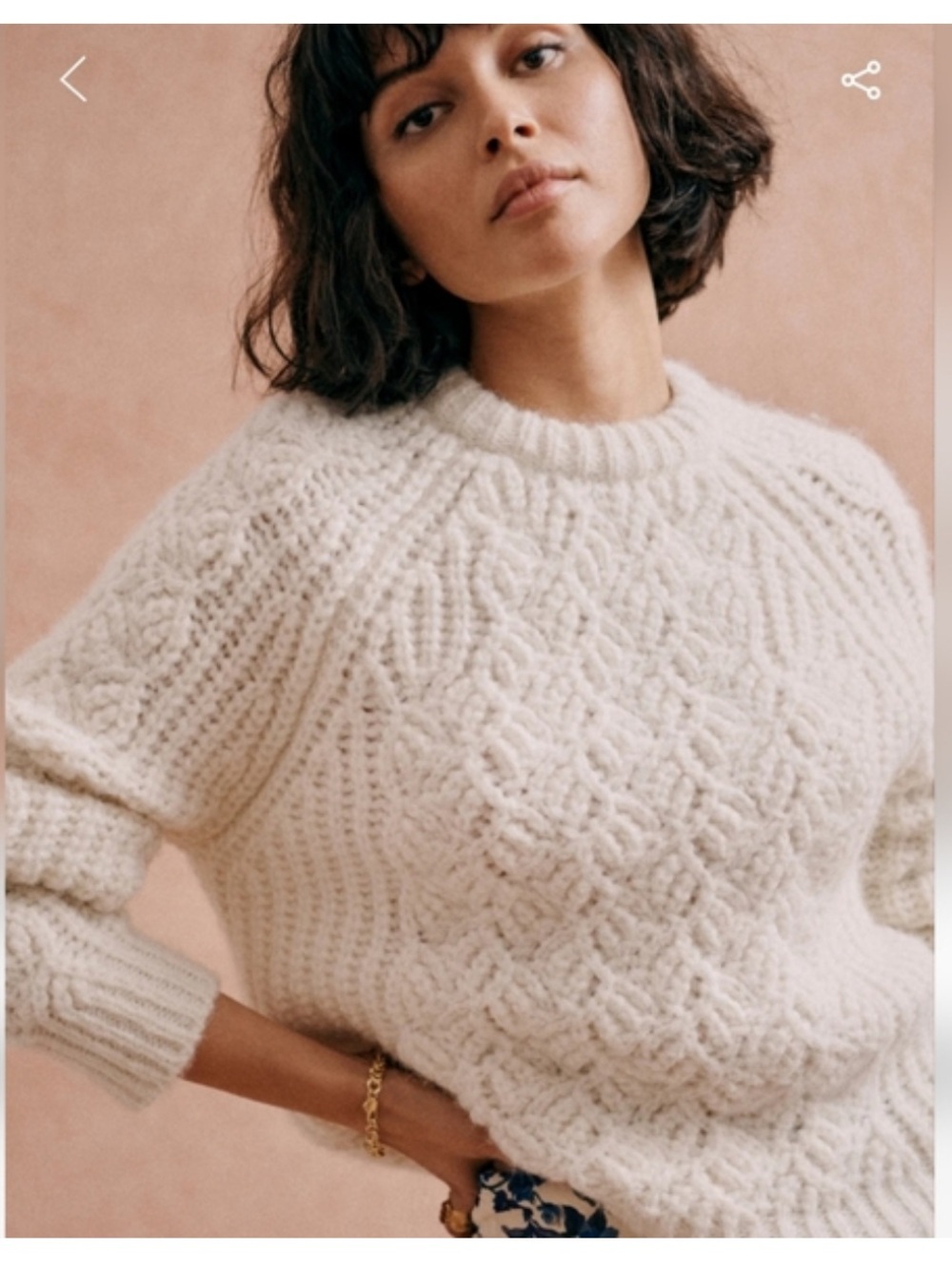 Sézane Finn Jumper in Ecru Size X-Small